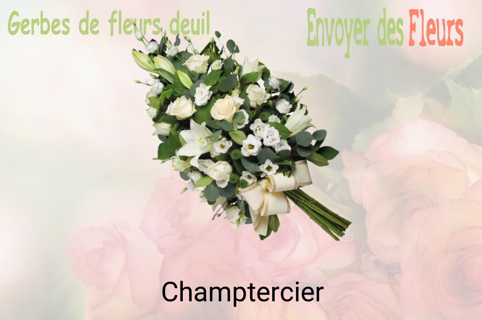 Gerbe de fleurs de deuil livrée à Champtercier